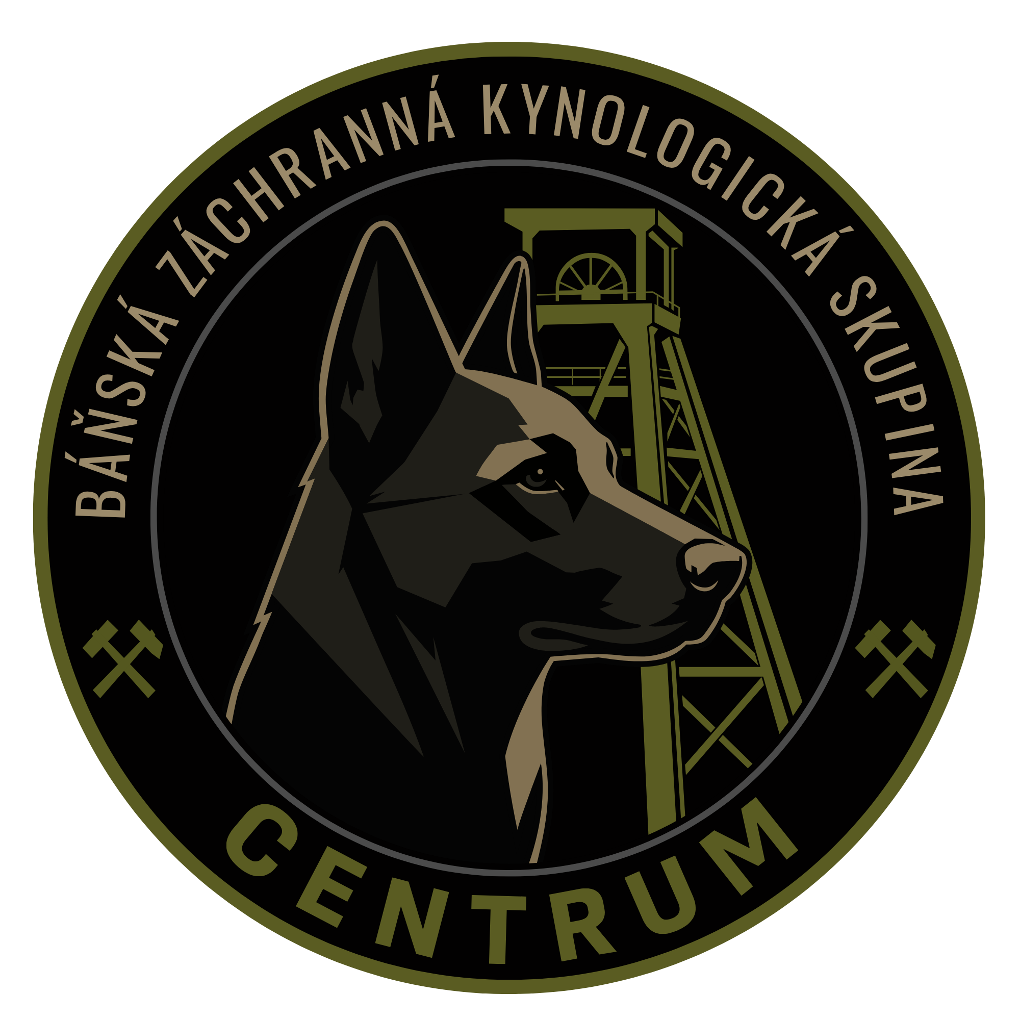 Logo Báňské záchranné kynologické skupiny CENTRUM
